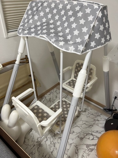 野中製作所 お部屋であそぼ! 2人乗りブランコ グレー