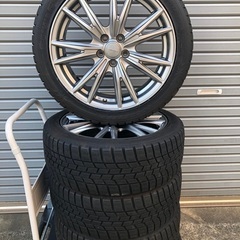 No.90スタッドレス215/45/17 5H PCD100 アルミ付4本セット