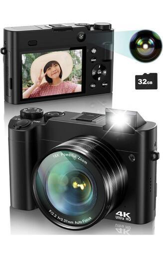 【新品】4K デジカメ デジタルカメラ 6400万画素 4K解像度 オートフォーカス