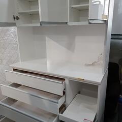 配送可【ニトリ】食器棚W119白☆クリーニング済 管理番号11409