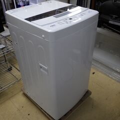 美品 2023年製 AQUA  全自動洗濯機 配達設置対応/1カ月保証 AQW-S4MBK-W [洗濯4.5kg /簡易乾燥(送風機能) /上開き アクア