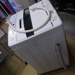 美品 2023年製 AQUA  全自動洗濯機 配達設置対応/1カ月保証 AQW-S4MBK-W [洗濯4.5kg /簡易乾燥(送風機能) /上開き アクア