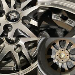 【DUNLOP EC202 165/70R14】夏タイヤ【Weds RiZELEY 14インチ 5.5J4HPCD100+42】19年製 ブラポリ ヴィッツ ベルタ等　(KTK158) クレジットカード QRコード決済可能