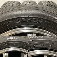 【DUNLOP EC202 165/70R14】夏タイヤ【Weds RiZELEY 14インチ 5.5J4HPCD100+42】19年製 ブラポリ ヴィッツ ベルタ等　(KTK158) クレジットカード QRコード決済可能