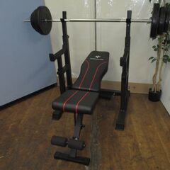 R515 セーフティスタンド ベンチプレス スクワットラック、ベンチ付き、ダンベルセット、Used/キレイ