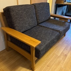 カバーリングソファー オーク材フレーム 2人掛け