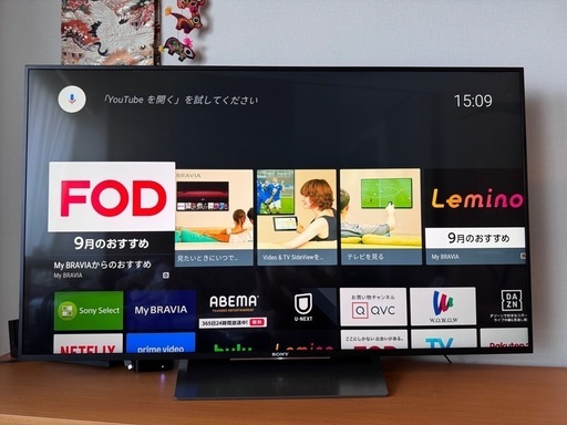 引き取り限定　ソニー55V型液晶テレビ BRAVIA KJ-55X8500D