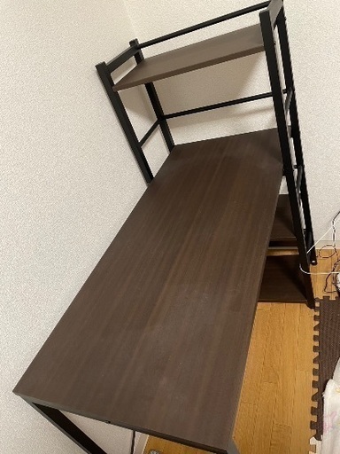 ニトリのシステムデスク　ザッキー　ダークブラウン