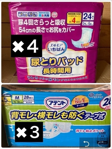 介護オムツ、尿とりパッド