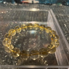超透明 ゴールドルチルクォーツ ブレスレット 11.5ミリ〜12ミリ玉