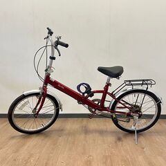 20インチ 折りたたみ自転車 レッド 赤 SHIMANO SL-TY18 6段 変速