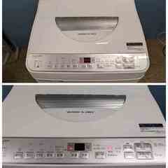 SHARP 電気洗濯乾燥機 洗濯/乾燥 5.5/3.5kg 2019年製 ES-TX5C-S コンパクト 節水 穴なし槽