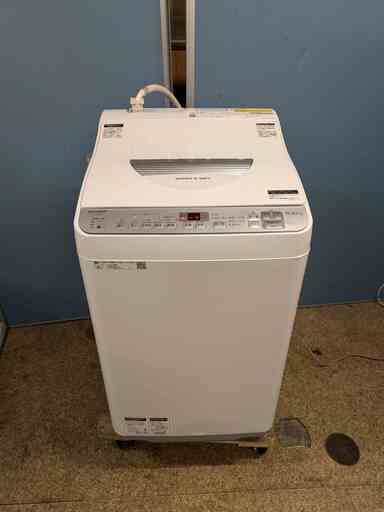 SHARP 電気洗濯乾燥機 洗濯/乾燥 5.5/3.5kg 2019年製 ES-TX5C-S コンパクト 節水 穴なし槽