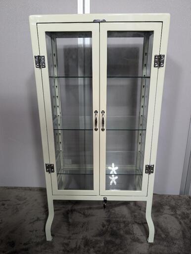 ダルトン/DULTON ドクターキャビネット アイボリー レトロ コレクションキャビネット 鍵付き 中古家具