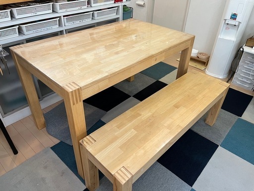 【引取先決定】ダイニングテーブル\u0026ベンチIKEA NORDBY イケア　ノールドビー