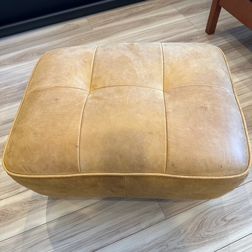 完売品】オピアム レザー ソファ専用スツール L-1 キャメル オットマン