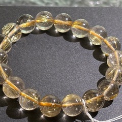 透明✨ゴールドルチル　10.5〜11ミリ玉ブレスレット  天然石 パワーストーン