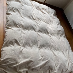 ダブルサイズ　羽毛布団　無印　カバー付 無印のカバー付き羽毛布団（ダブル）