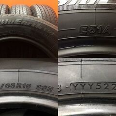 YOKOHAMA BluEarth E51 215/65R16 16インチ 夏タイヤ 4本 21年製 バリ溝 アルファード ヴェルファイア等　(KTL134)