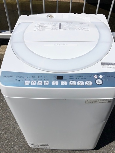 (ジM-122)SALE‼️¥22,000(税込み) SHARP 全自動電気洗濯機 7.0kg 2022年製