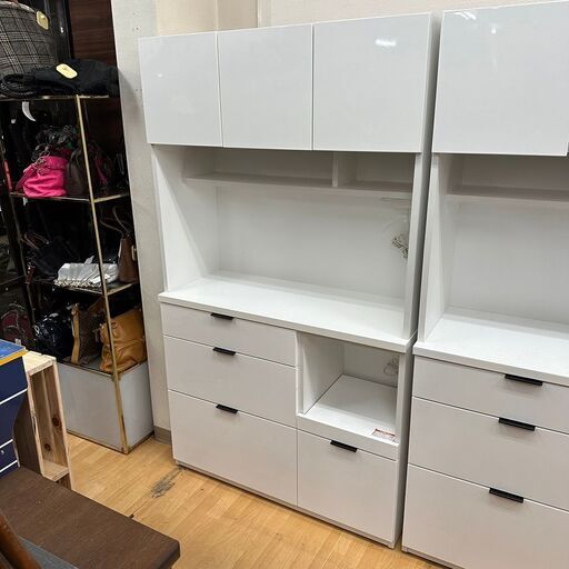 【リサイクル市場エコ伊川谷】NITORI / ニトリ キッチンボード エトナ 食器棚 105KB-WH 幅105×奥行42×高さ181cm【クーポン付き】【取りに来られる方限定】【軽バン1時間貸出無料】