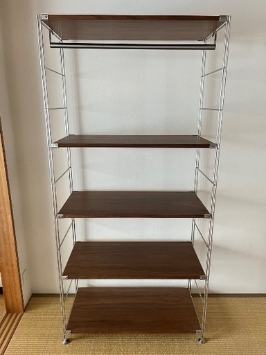 無印良品　ステンレスユニットシェルフウォールナット材棚セット　ワイド　大