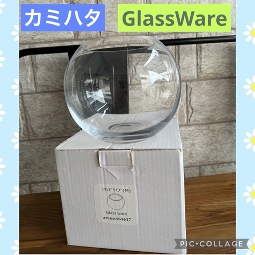 カミハタ GlassWare ラウンドタイプM　 ガラス容器 アクアリウム テラリウム 金魚 ベタ メダカ パルダリウム  定価¥2500