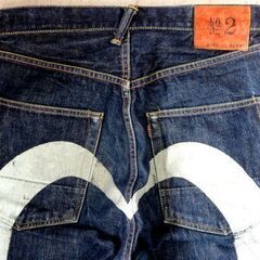 EVISU Jeans 2001 No.2 大カモメ 32×35 ミントグリーン ストレート