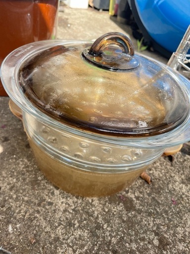 ガラス製　蒸し器　フランス製