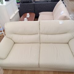 ☆ジモティ割あり☆ ソファ ホワイト H73×D80×W168 クリーニング済み