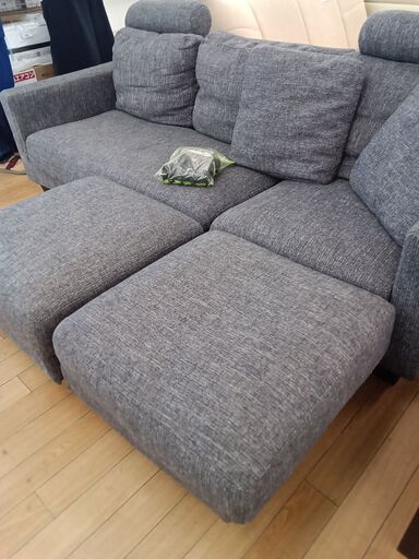 ★ジモティ割あり★ ニトリ バロッカ　ソファ グレー H86×D86～145×W205 クリーニング済み TK3065