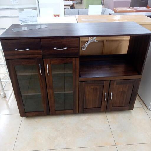 ★ジモティ割あり★  食器棚 ダークブラウン H120×D40×W89 クリーニング済み OJ5796