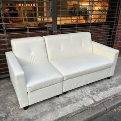 売約済み【池上店】 ニトリ NITORI ソファ Nシールド 白 ホワイト 合皮 
