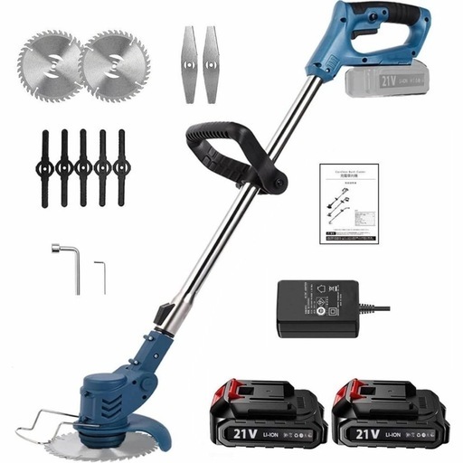 ラスト一点！！芝刈り機 充電式草刈機 電動草刈り機 芝刈り機 バッテリー２個 コードレス 軽量