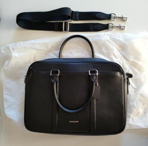 COACH メンズコーチ 黒レザー ビジネス 2wayショルダーバッグ G1861 F59057
