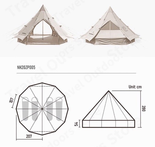 Naturehike Brigten12.3ワンポールコットンテントセット売 naturehike