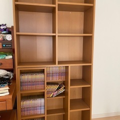 名探偵コナン＋本棚-アンティーク木製スキー