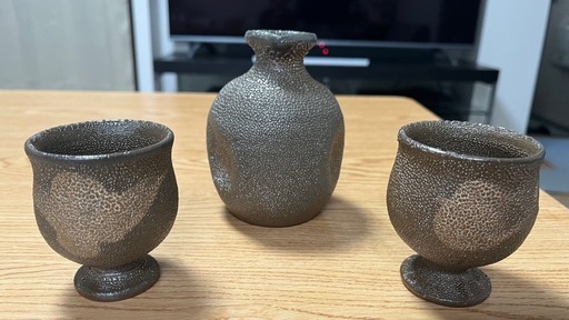 薩摩　龍門司焼　徳利　ぐい呑み　セット