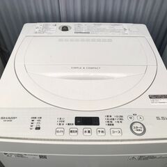 【FU949】★シャープ SHARP  全自動洗濯機 5.5kg ホワイト系 ES-GE5D  2020年式  生活家電 シンプル おしゃれ クリーニング済 堺市 深井 【ジャングルジャングル深井店】