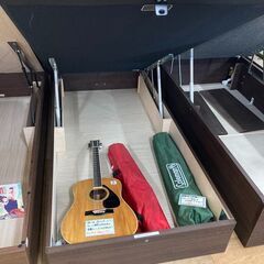 【愛品倶楽部柏店】跳ね上げフレームシングルベッド/フレーム：ドリームベッド 収納付き跳ね上げ/マットレス：サータ/Serta ポスチャー55 コンフォートCQ 厚さ30cm