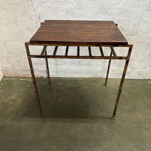 ウッドテーブル アンティーク オールド加工 アイアン家具 ヴィンテージ テーブル カフェテーブル Y0286