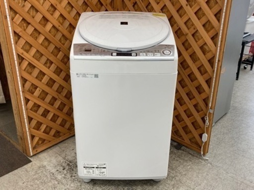 【愛品館江戸川店】保証充実　シャープ　2020年製　8.0kg全自動洗濯乾燥機　ES-TX8D-W