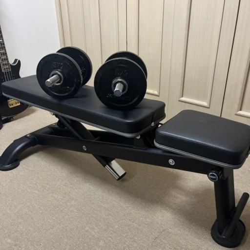 ダンベル2個（30kg）、ベンチ（角度調整可）「取引決定」