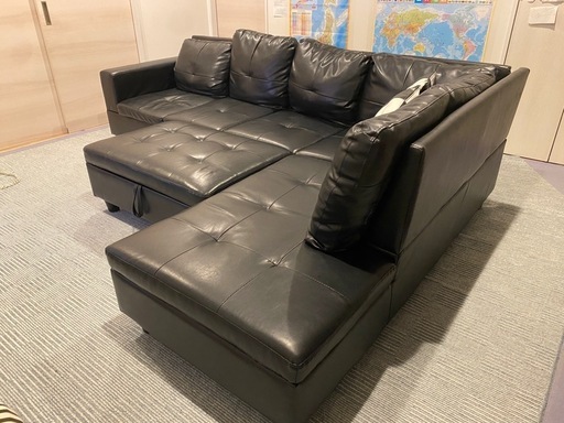 美品☆6人掛けソファ《レザー》