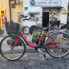 電動自転車　パナソニック　２６インチ　バッテリー　充電器　付き　３変速　赤　配達可能 電動自転車 パナソニック 26インチ バッテリー 充電器 付き 3変速