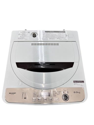 NO.1781 【2022年製】SHARP 全自動洗濯機 ES-GE6G-T 6kg 生活家電