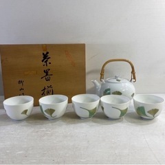 有田焼 柳山作 茶器揃 急須 湯呑5客セット 煎茶道具 銀杏 土...