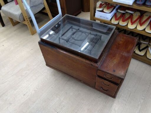 長火鉢　骨董品　火鉢　民芸家具　銅