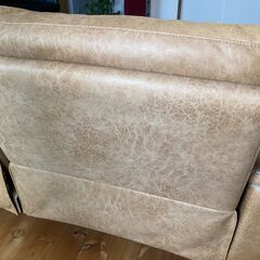 電動リクライニングソファ  レザーテックス バッジオ キャメル