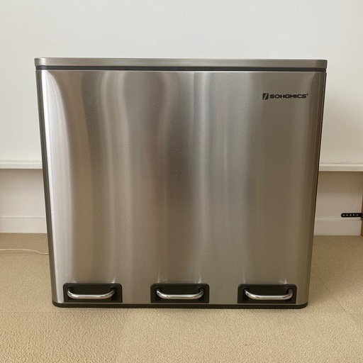 美品　3分別ステンレスダストボックス